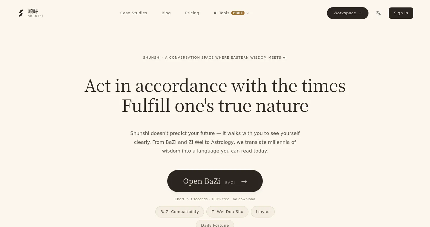 shunshi.ai — a measured funnel