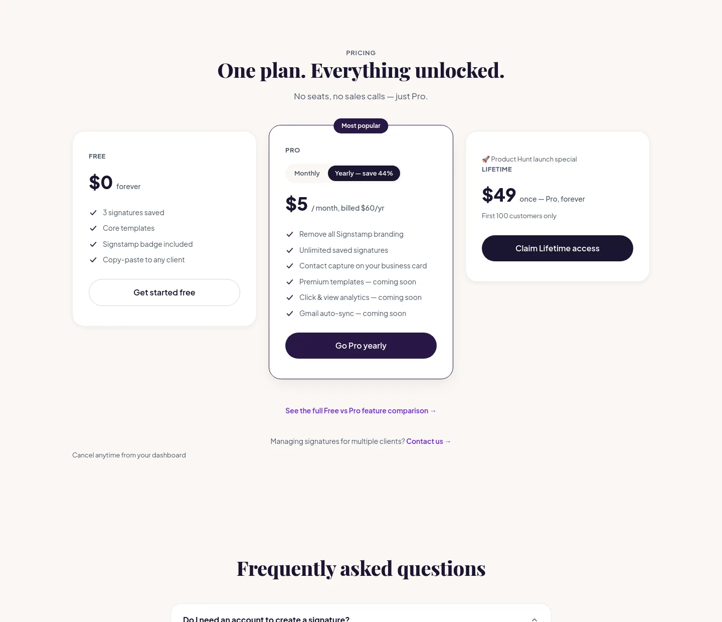 signstamp.co — Pricing