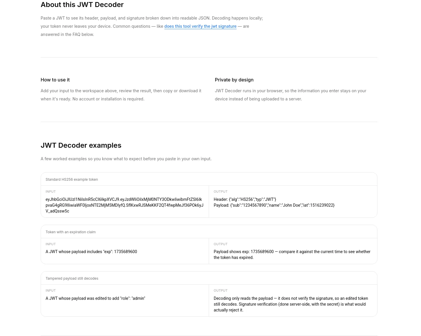 simpledevtools.org — a real FAQ section