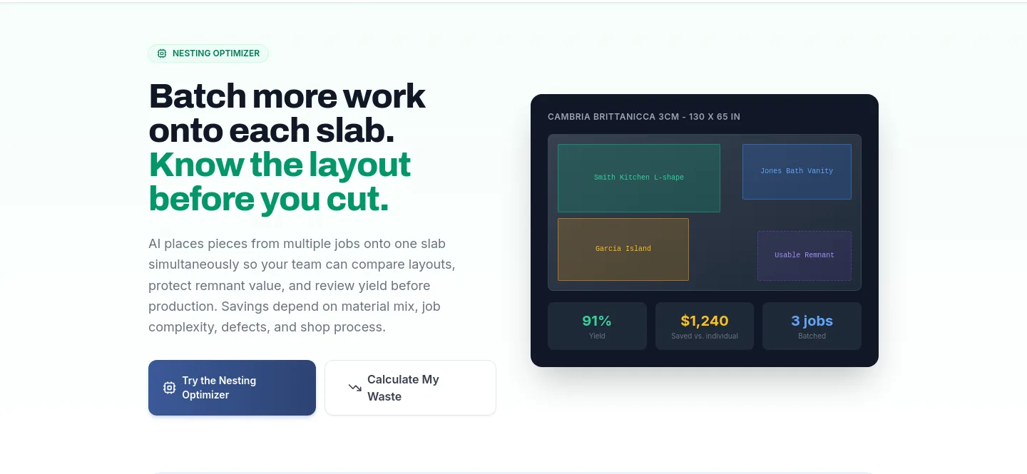 slabwise.com Hero section