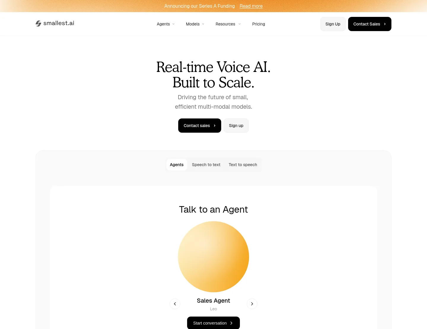smallest.ai — a measured funnel