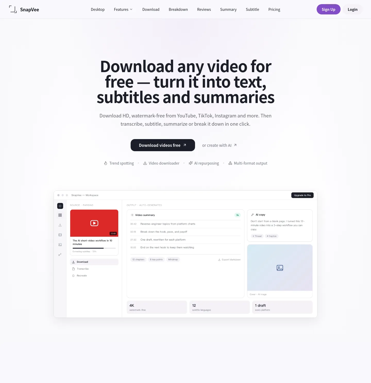 snapvee.com — a measured funnel