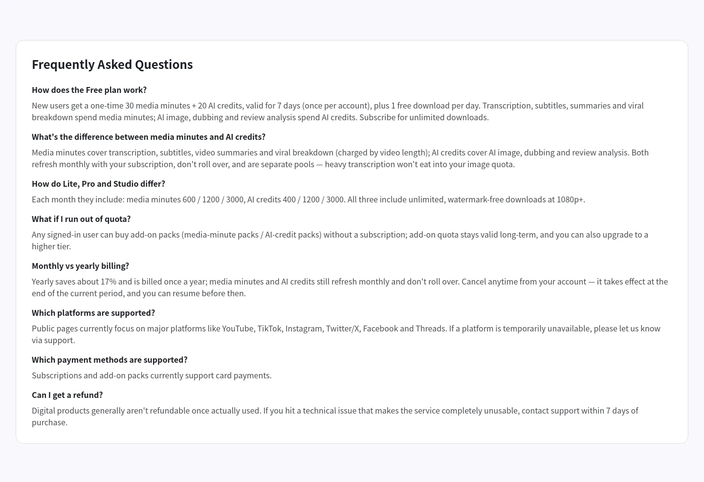 snapvee.com — a real FAQ section