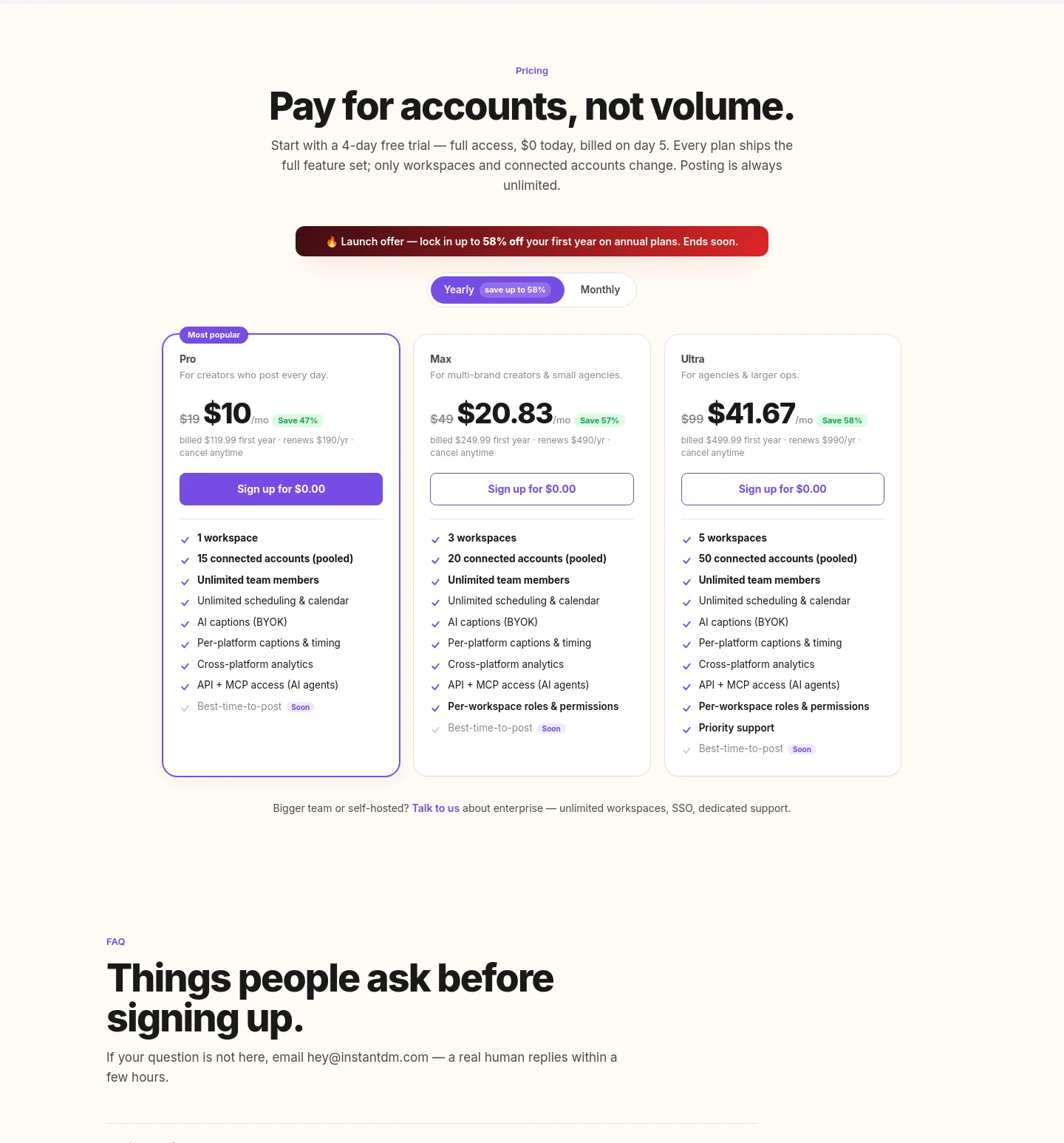 socialbyidm.com Pricing section