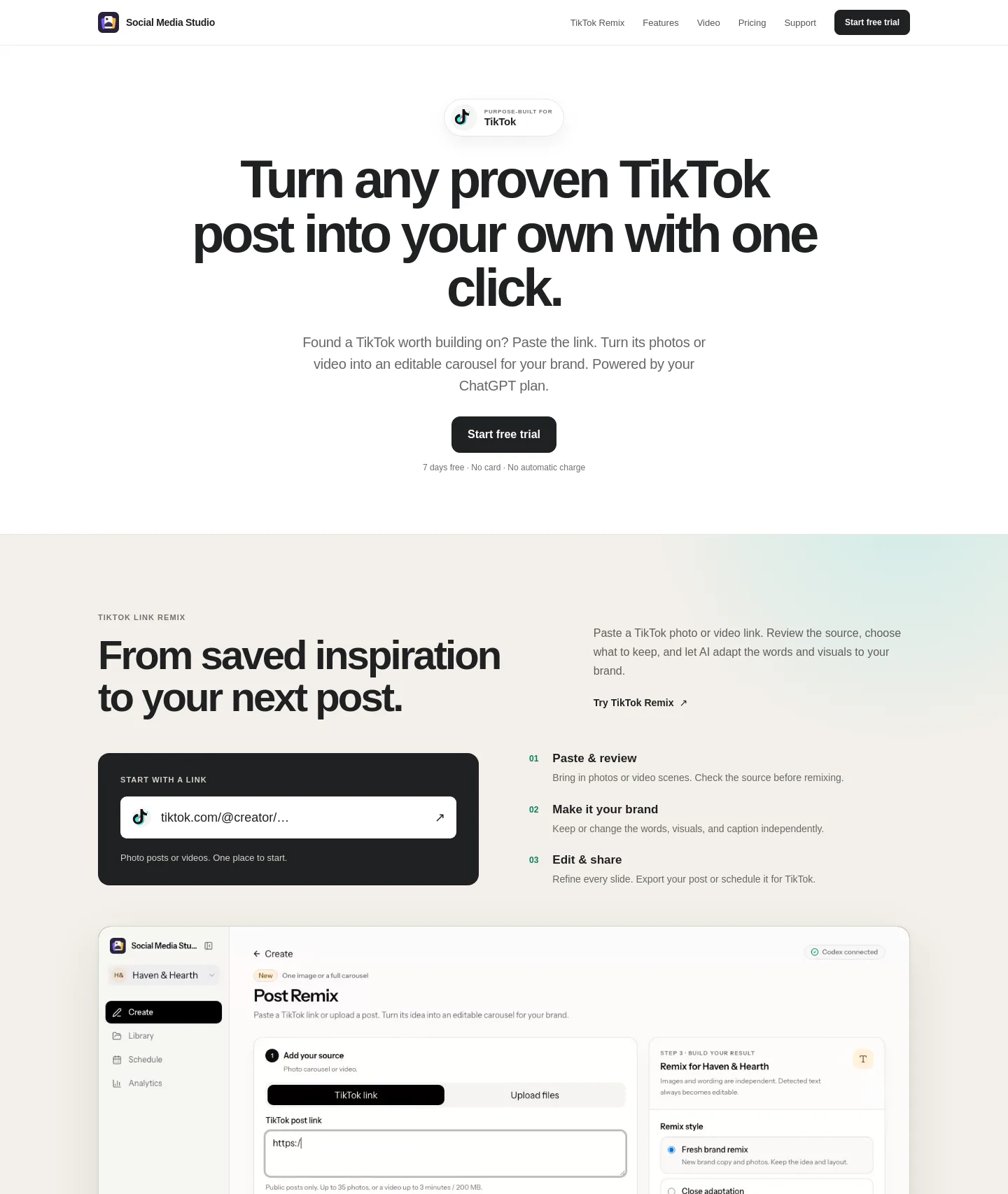 socialmediastudio.app — a measured funnel