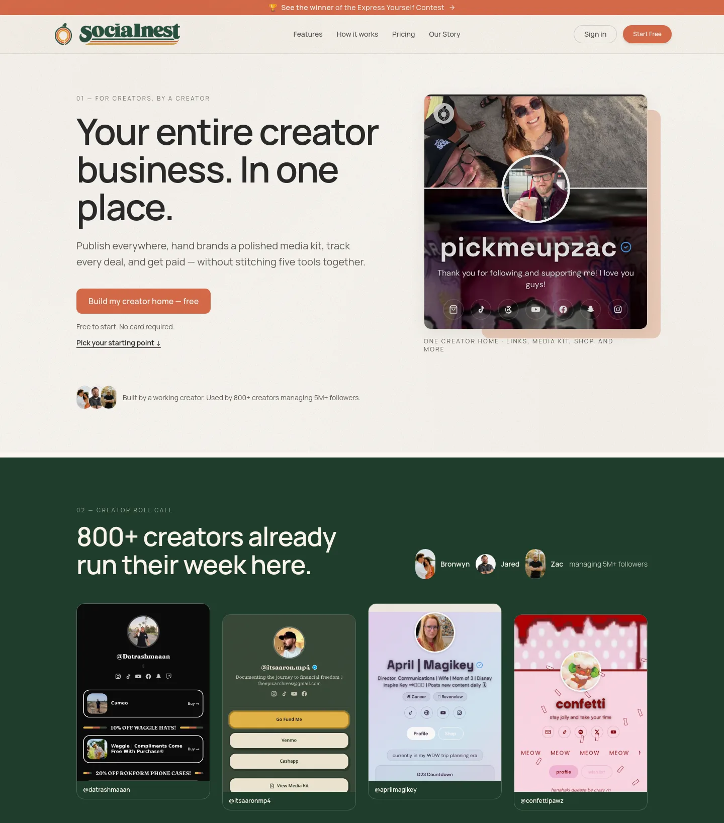 socialnest.app — a measured funnel
