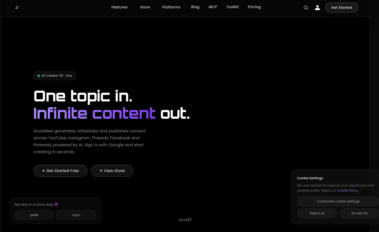 sociomeeai.com — Hero