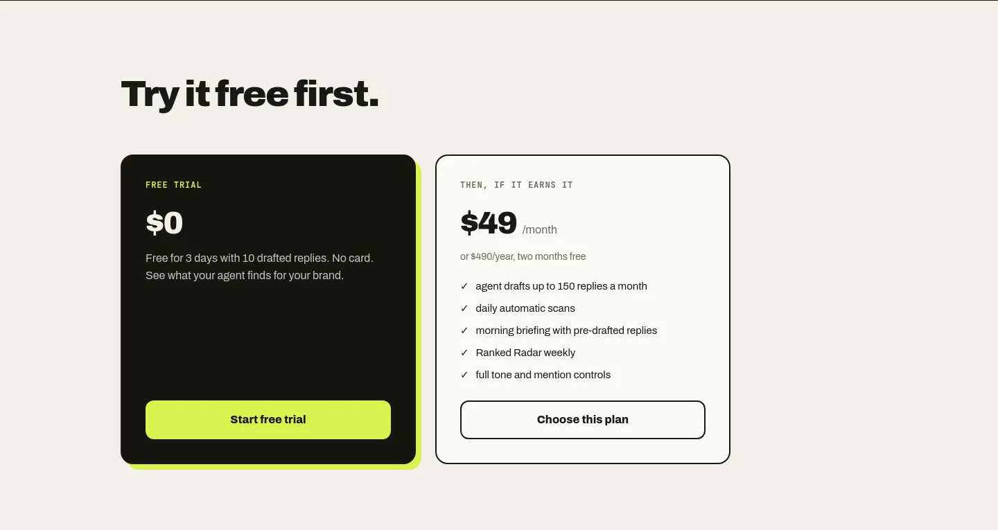 softshill.com Pricing section