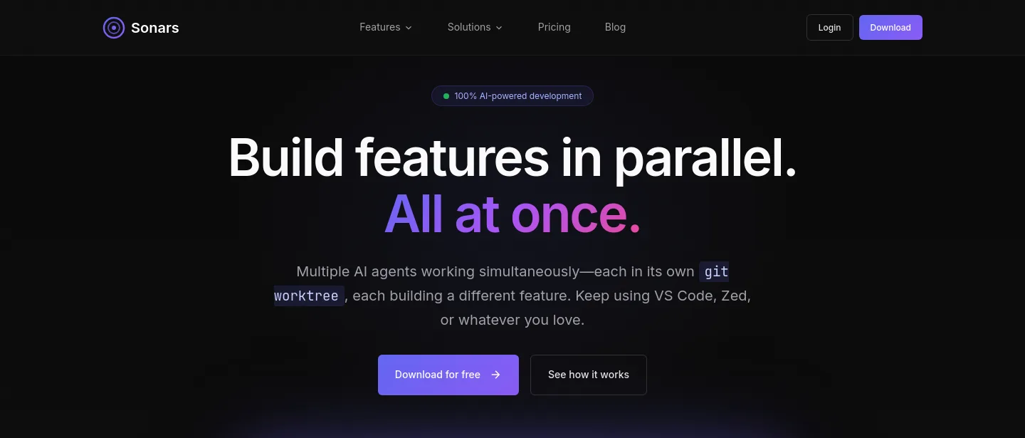 sonars.dev — a measured funnel