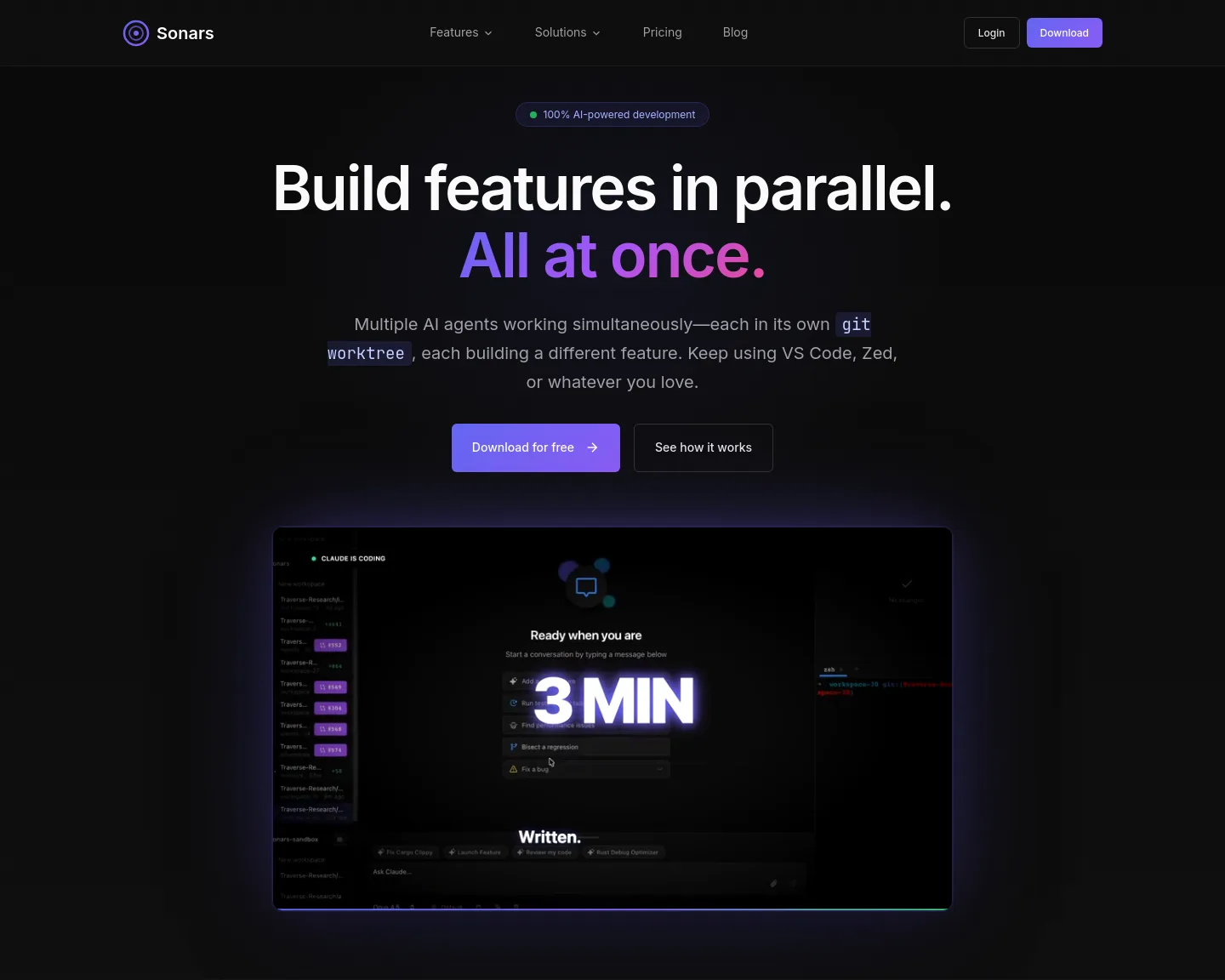 sonars.dev — Hero