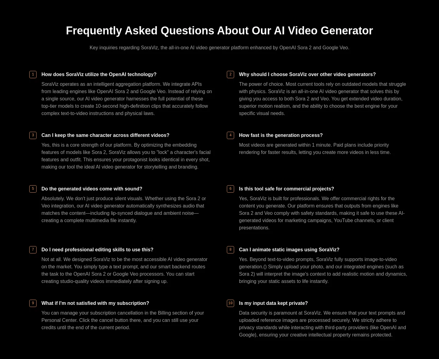 soraviz.com — FAQ