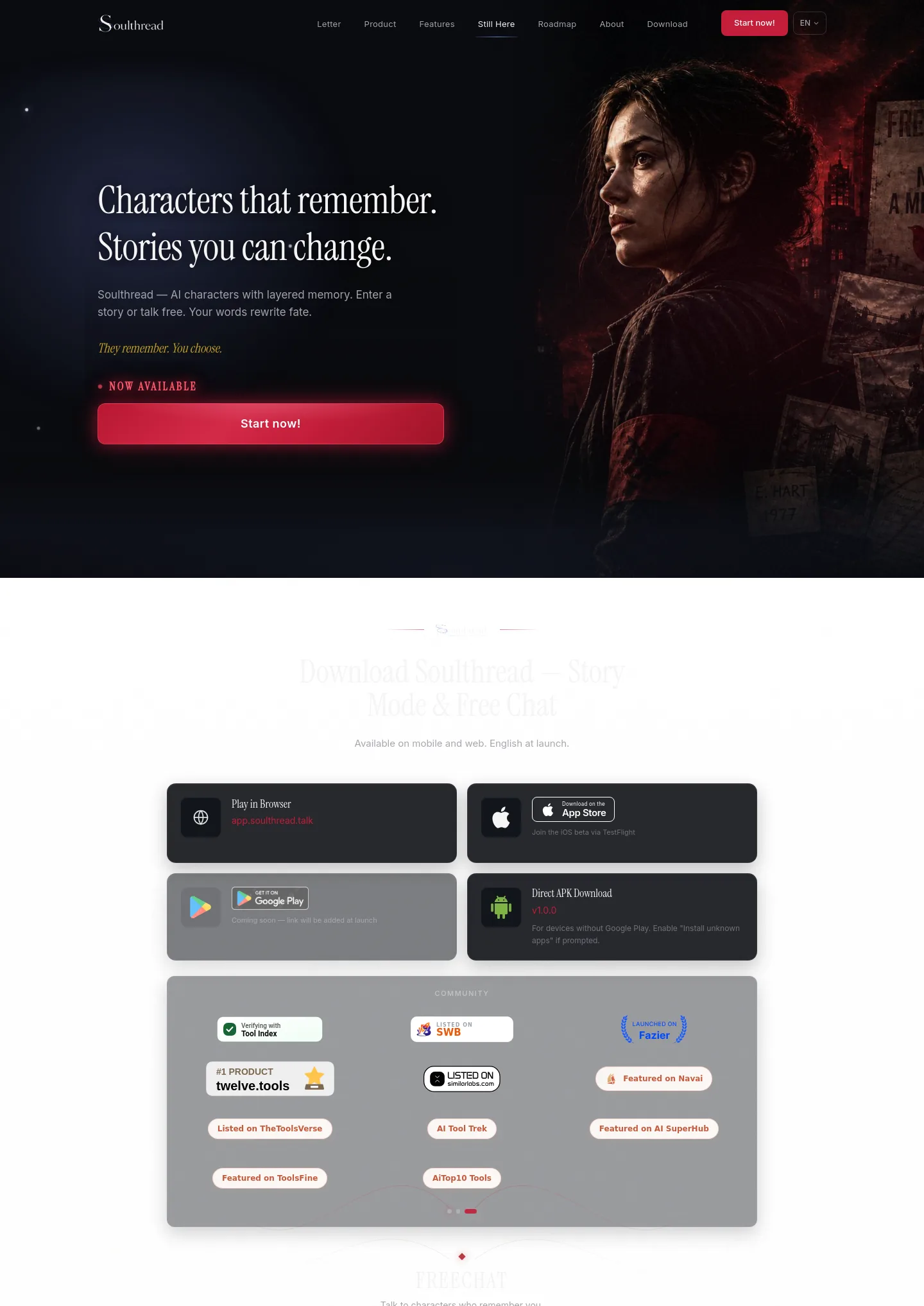 soulthread.talk — a measured funnel