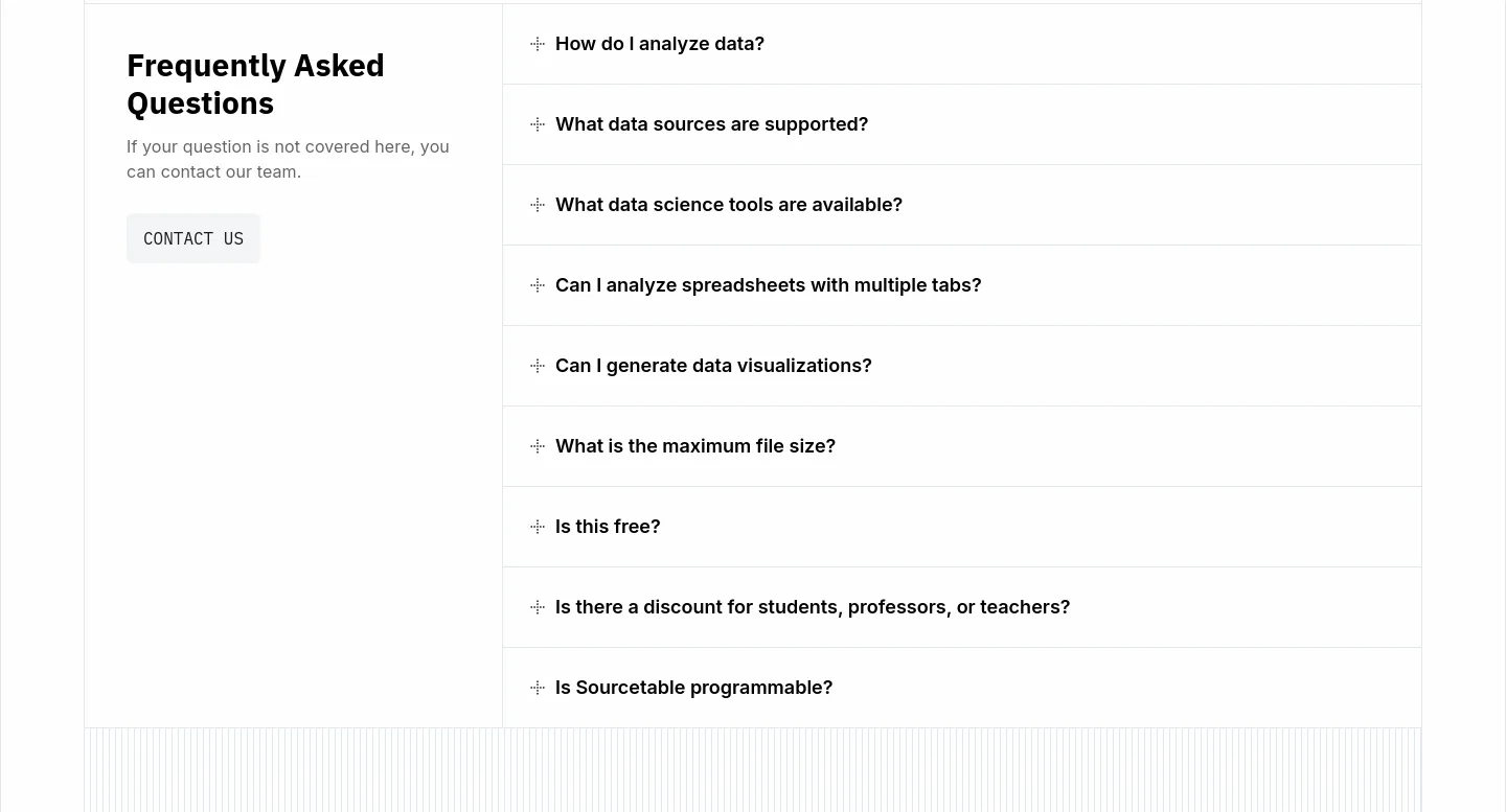 sourcetable.com — FAQ