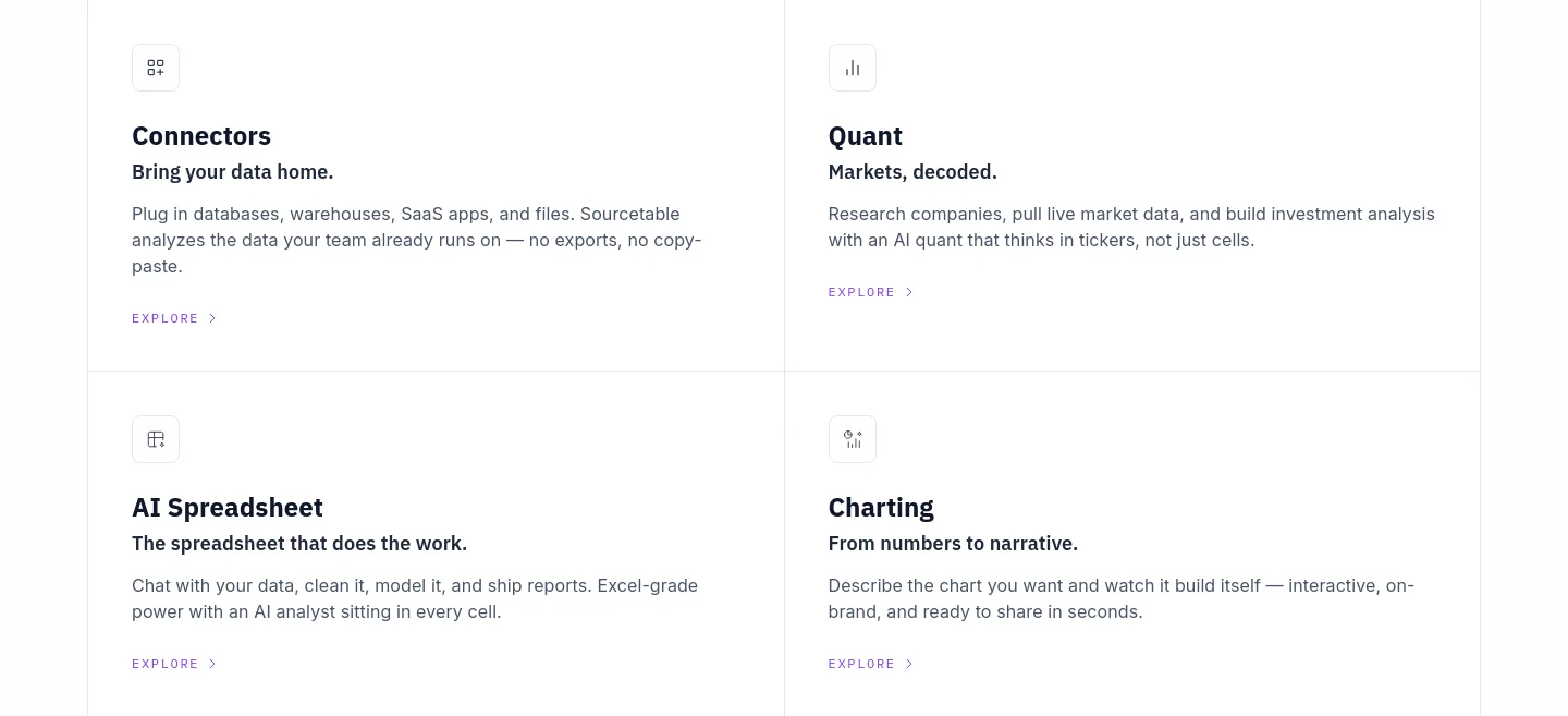 sourcetable.com Features section