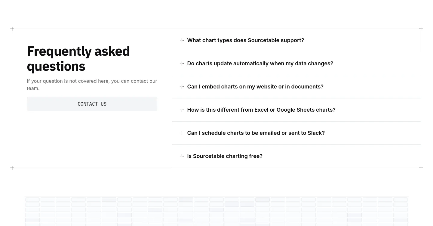 sourcetable.com — a real FAQ section