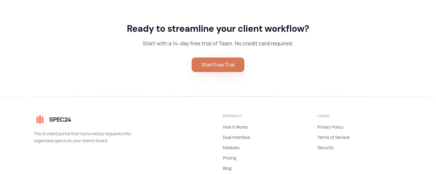 spec24.dev — a real CTA section