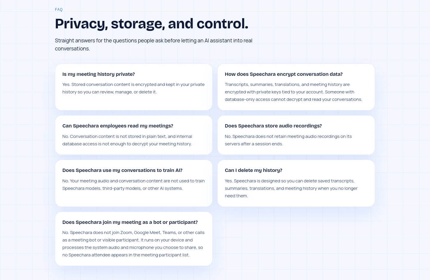 speechara.ai FAQ section