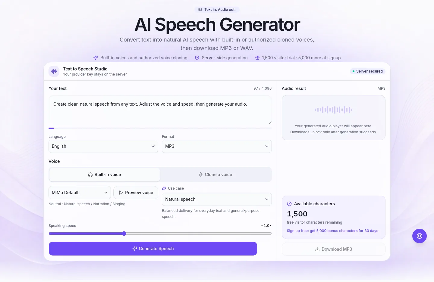 speechgenai.net — Hero