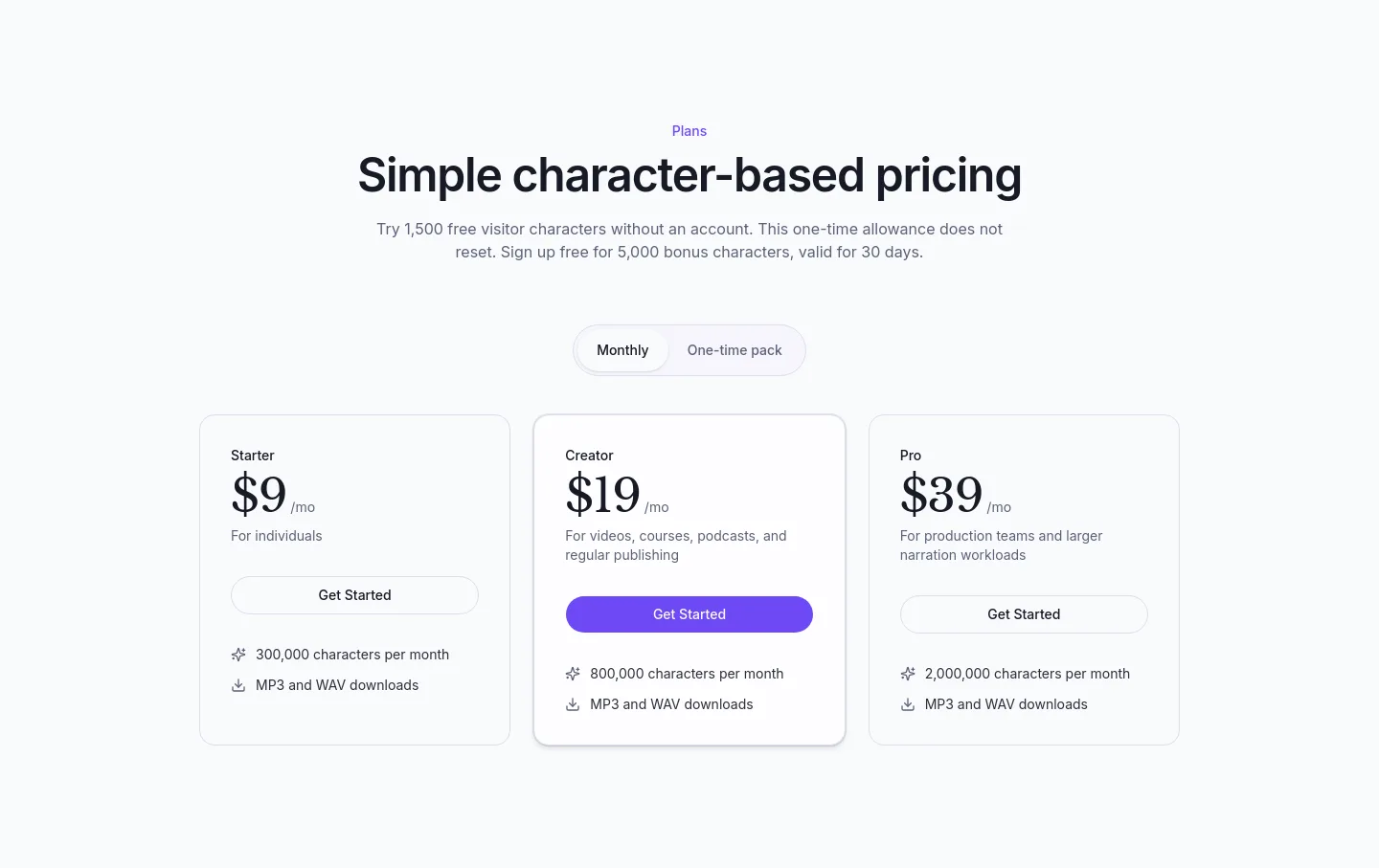 speechgenai.net — Pricing