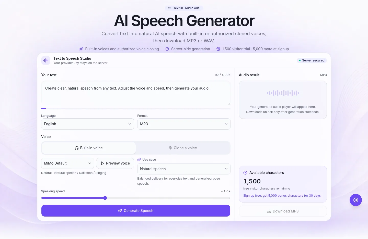 speechgenai.net — Hero