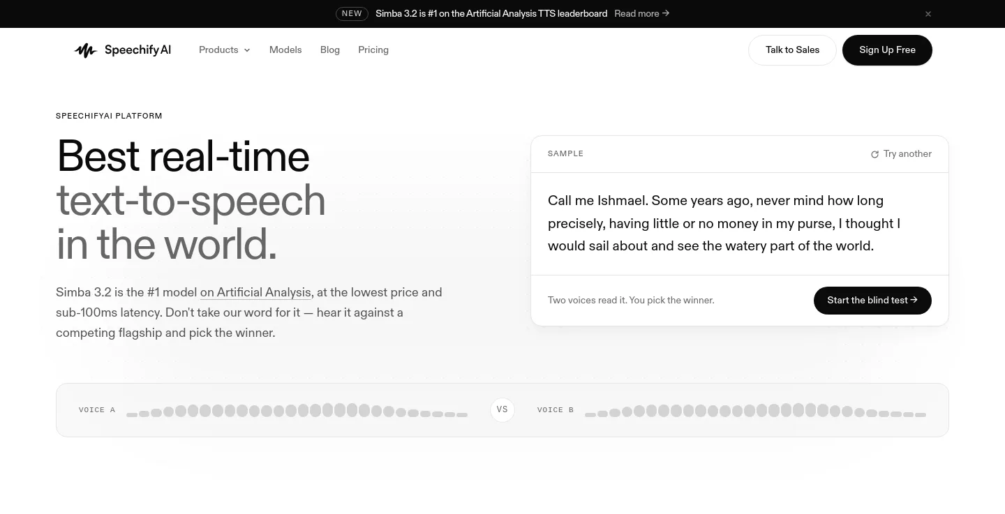 speechify.ai — a measured funnel