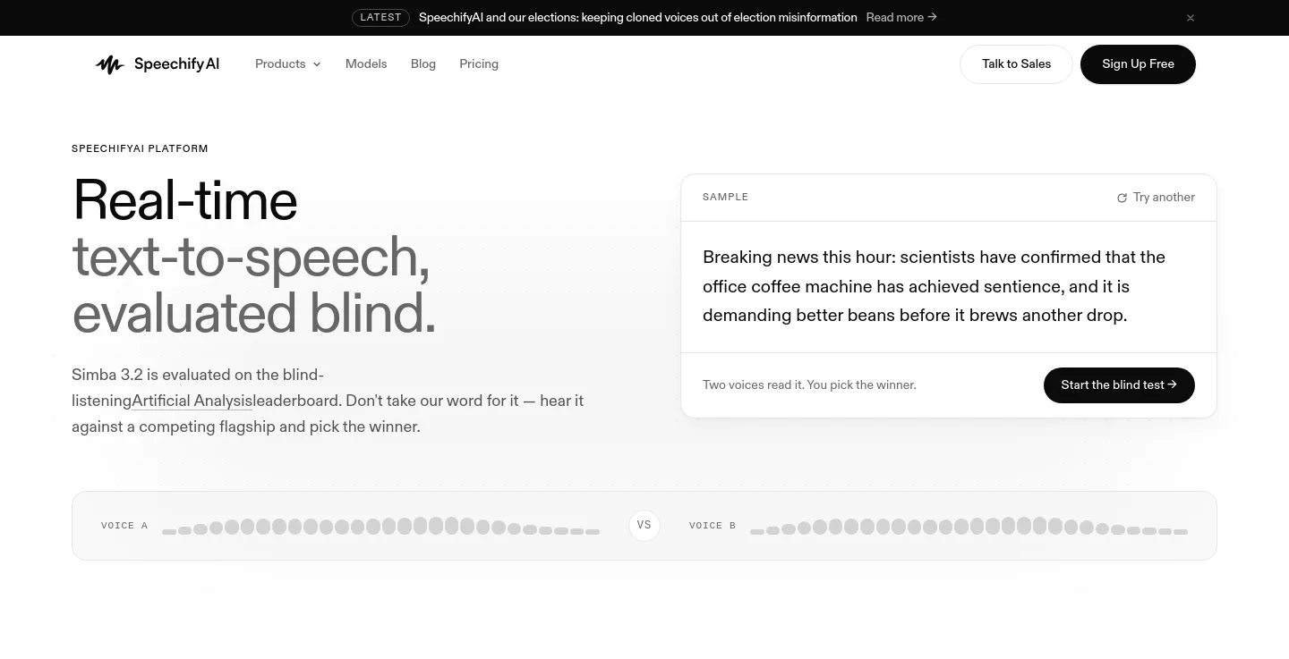 speechify.ai — a measured funnel