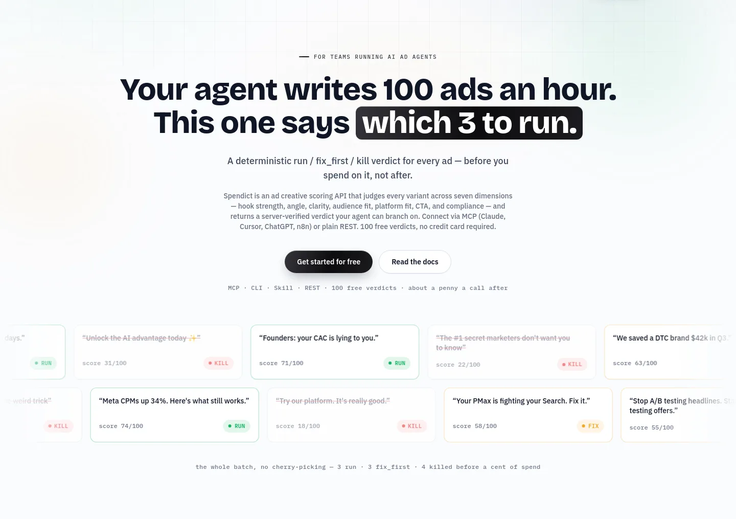 spendict.com Hero section