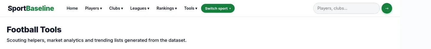 sportbaseline.com — a measured funnel
