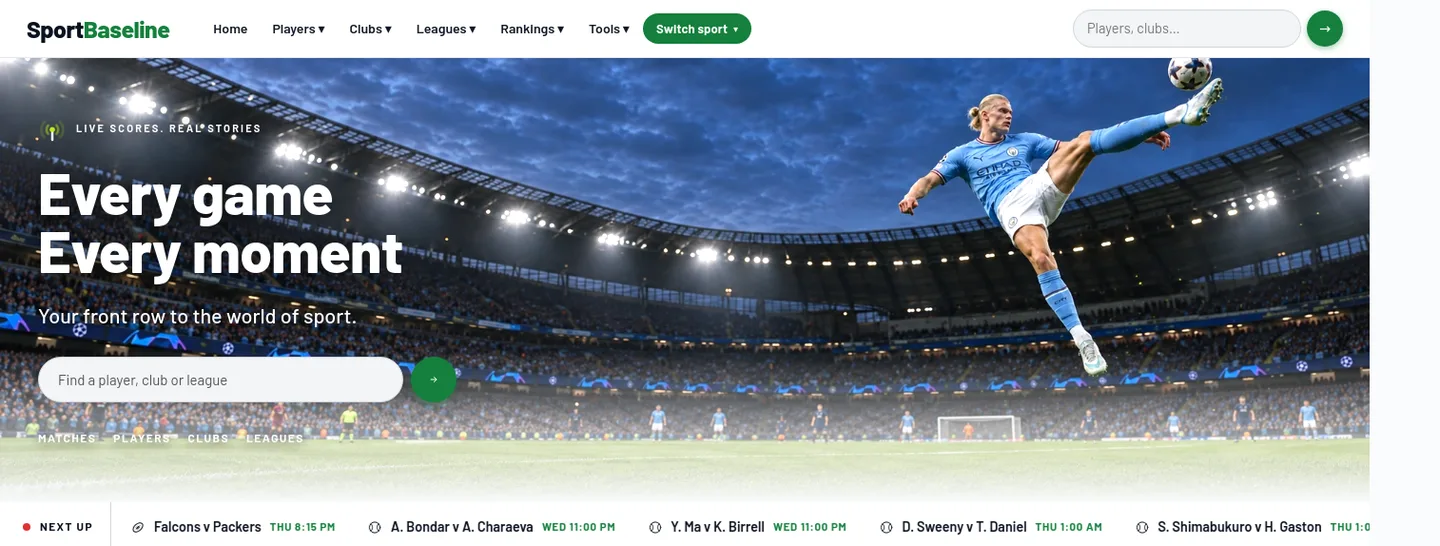sportbaseline.com — a measured funnel