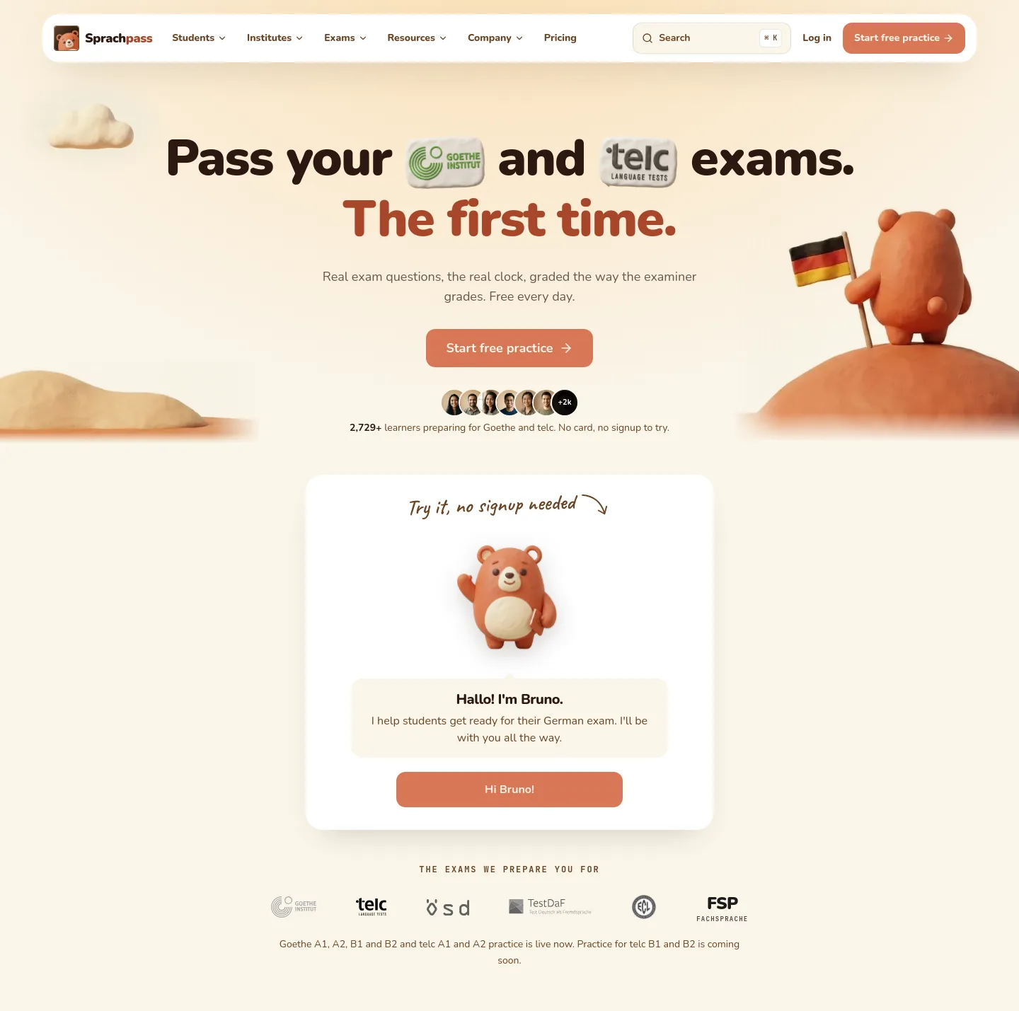 sprachpass.com — Hero