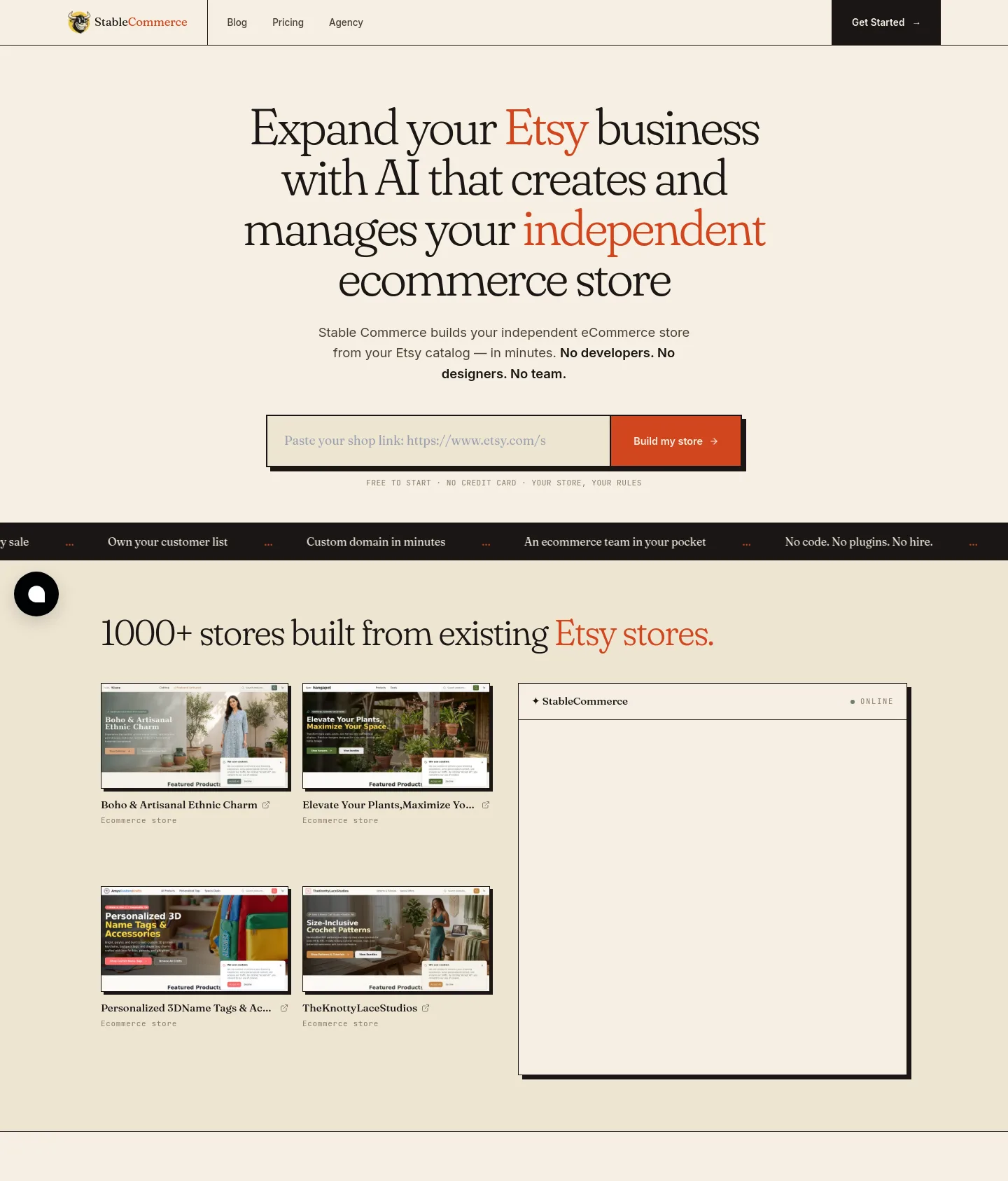 stablecommerce.ai — a measured funnel