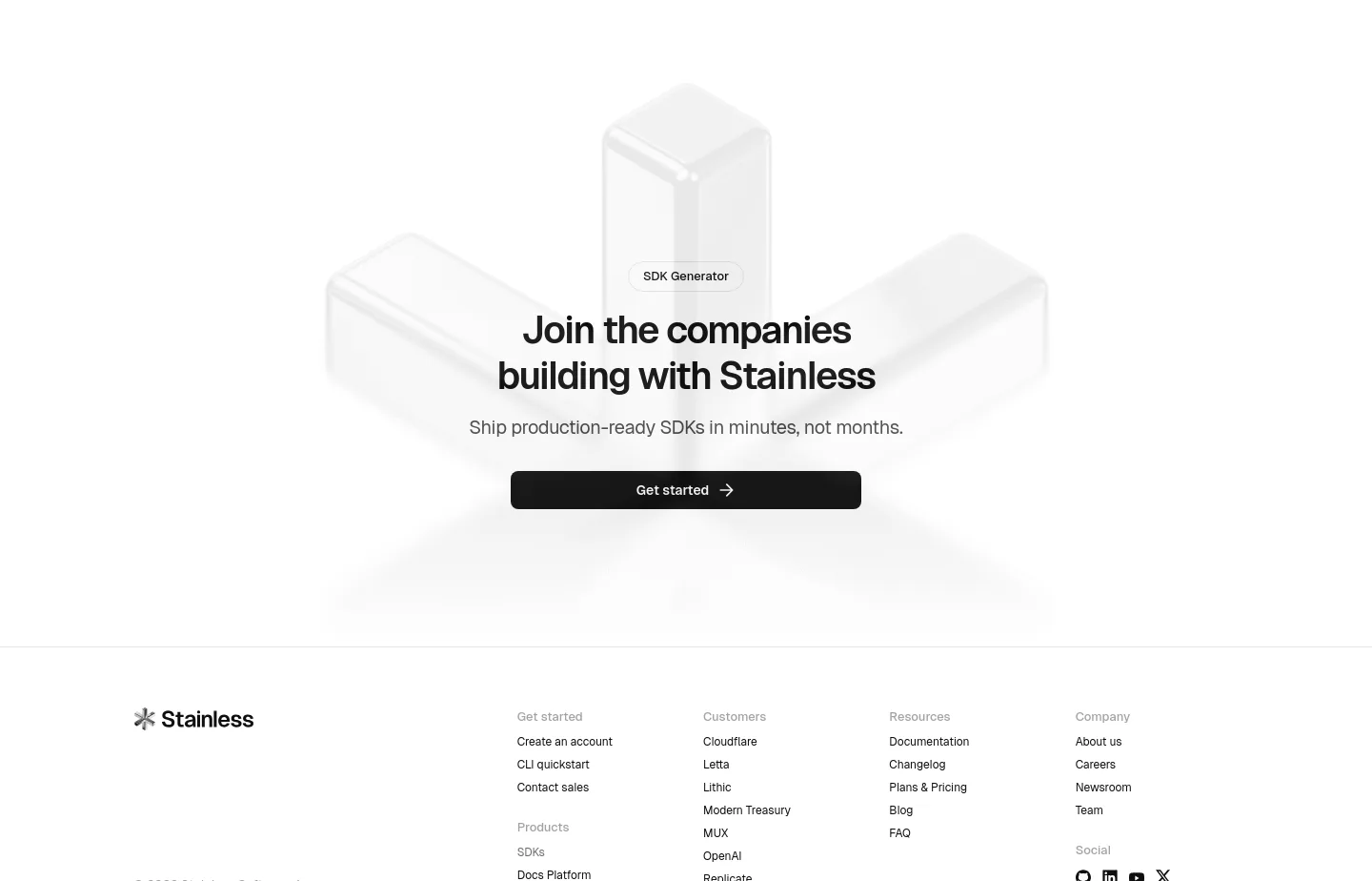 stainless.com CTA section