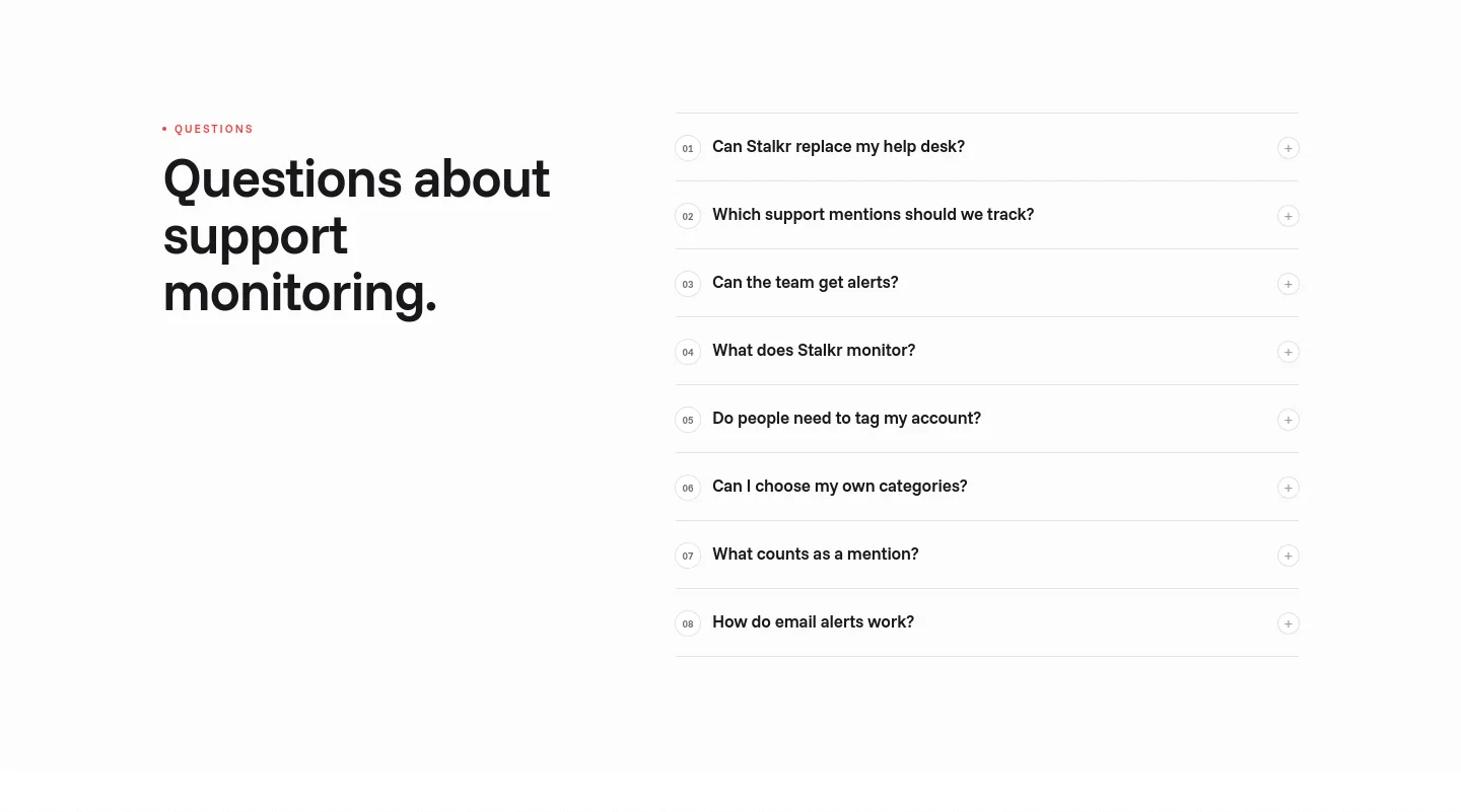 stalkr.ai FAQ section