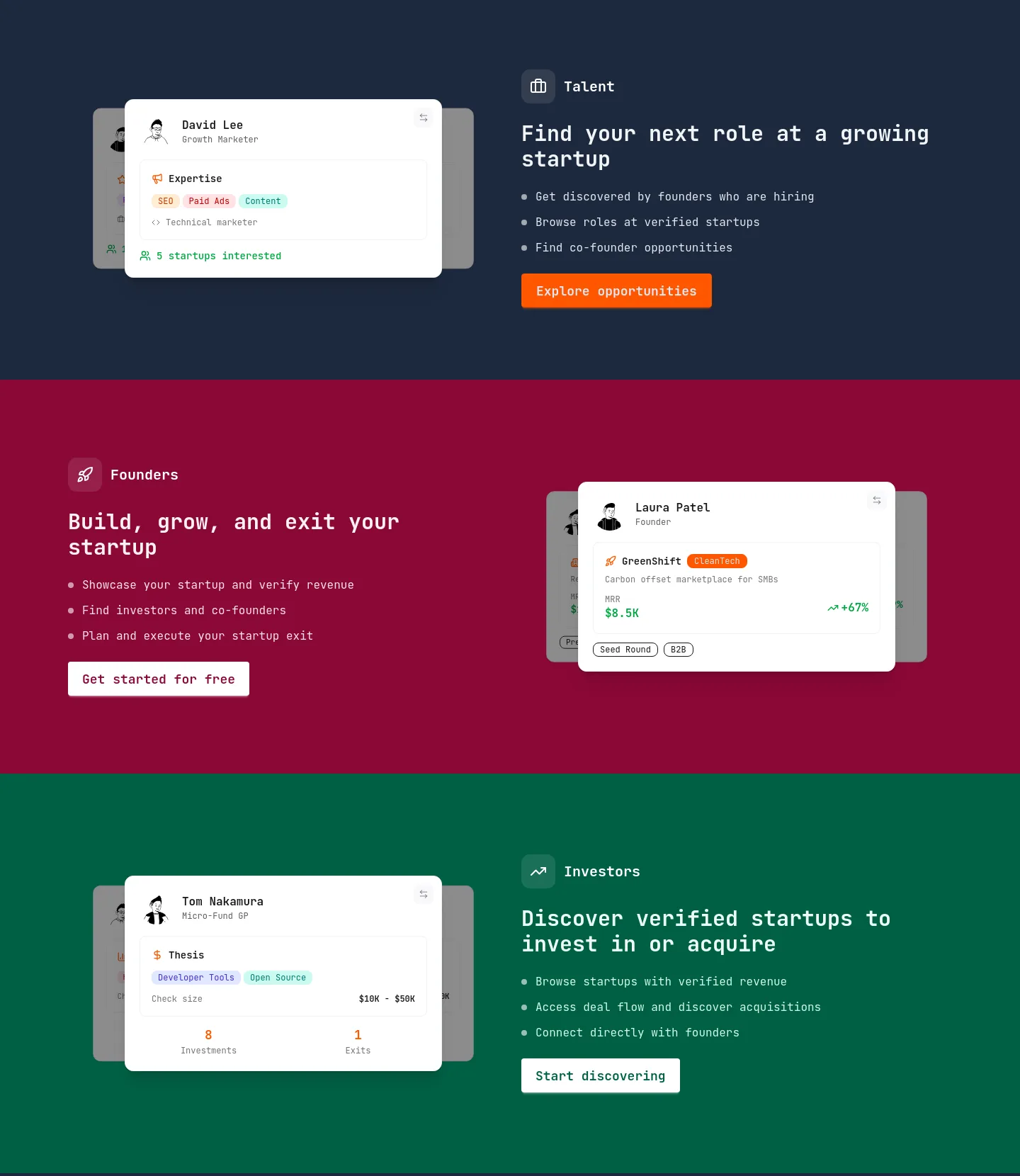 startupa.ge Features section