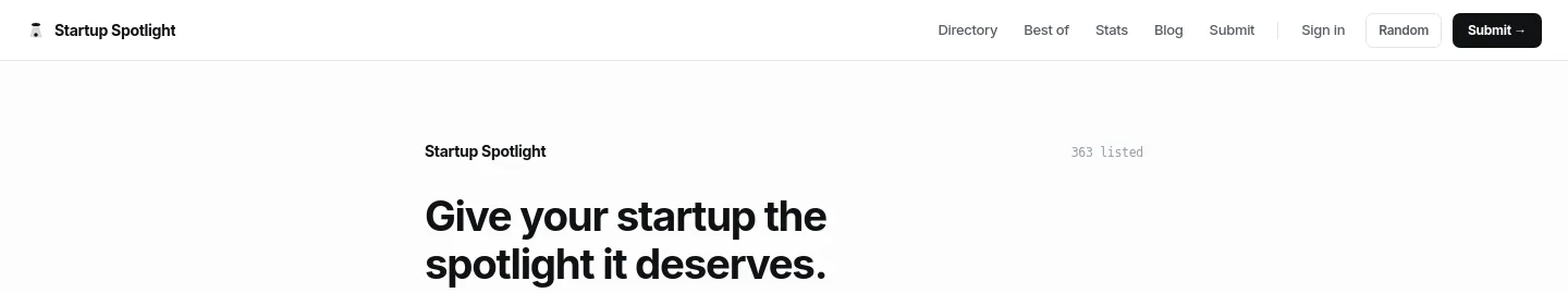 startupspotlight.co — a measured funnel