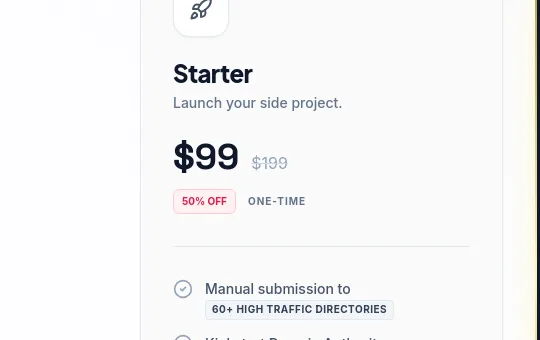 Price anchor element from startupsubmit.app