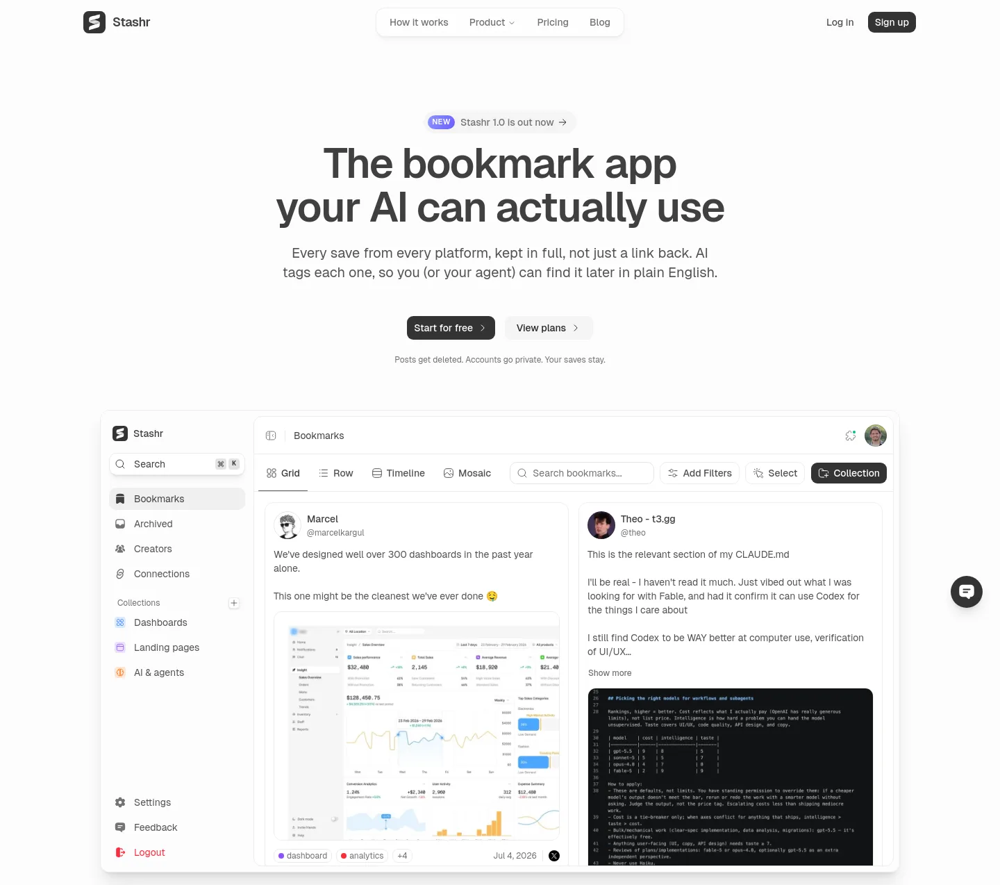 stashr.me — a measured funnel