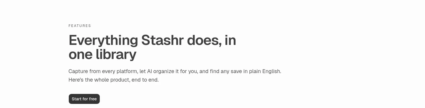 stashr.me Hero section