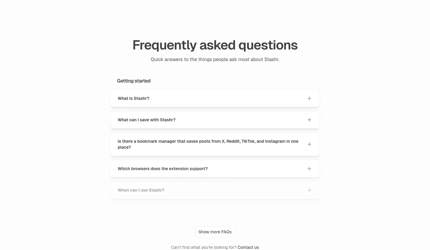 stashr.me — FAQ