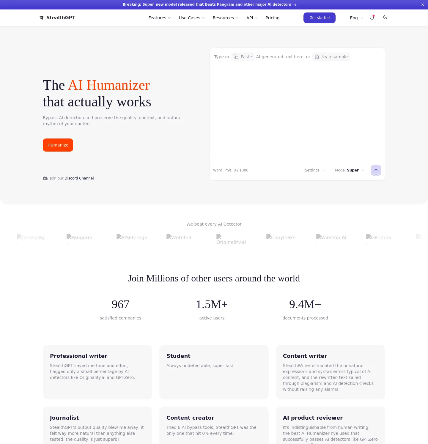 stealthgpt.ai — a measured funnel
