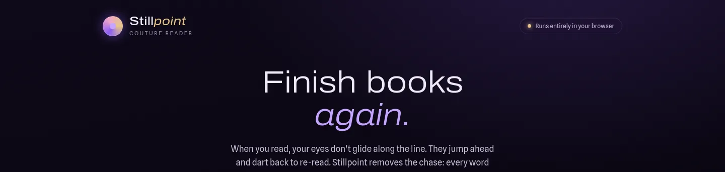 stillpointreader.com — a measured funnel