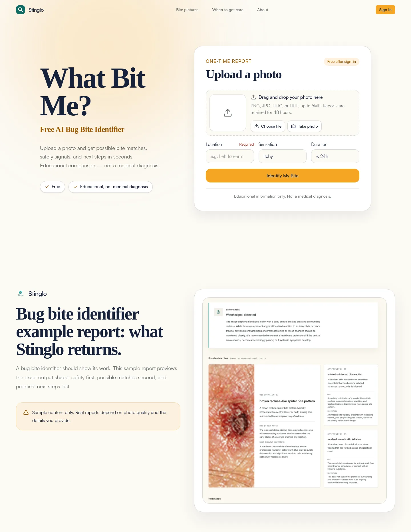 stinglo.xyz — a measured funnel