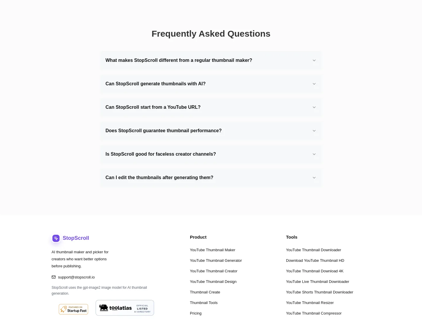 stopscroll.io FAQ section