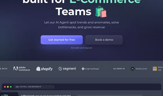 No credit card element from stormly.com