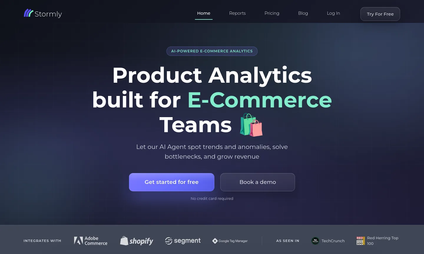 stormly.com — a measured funnel