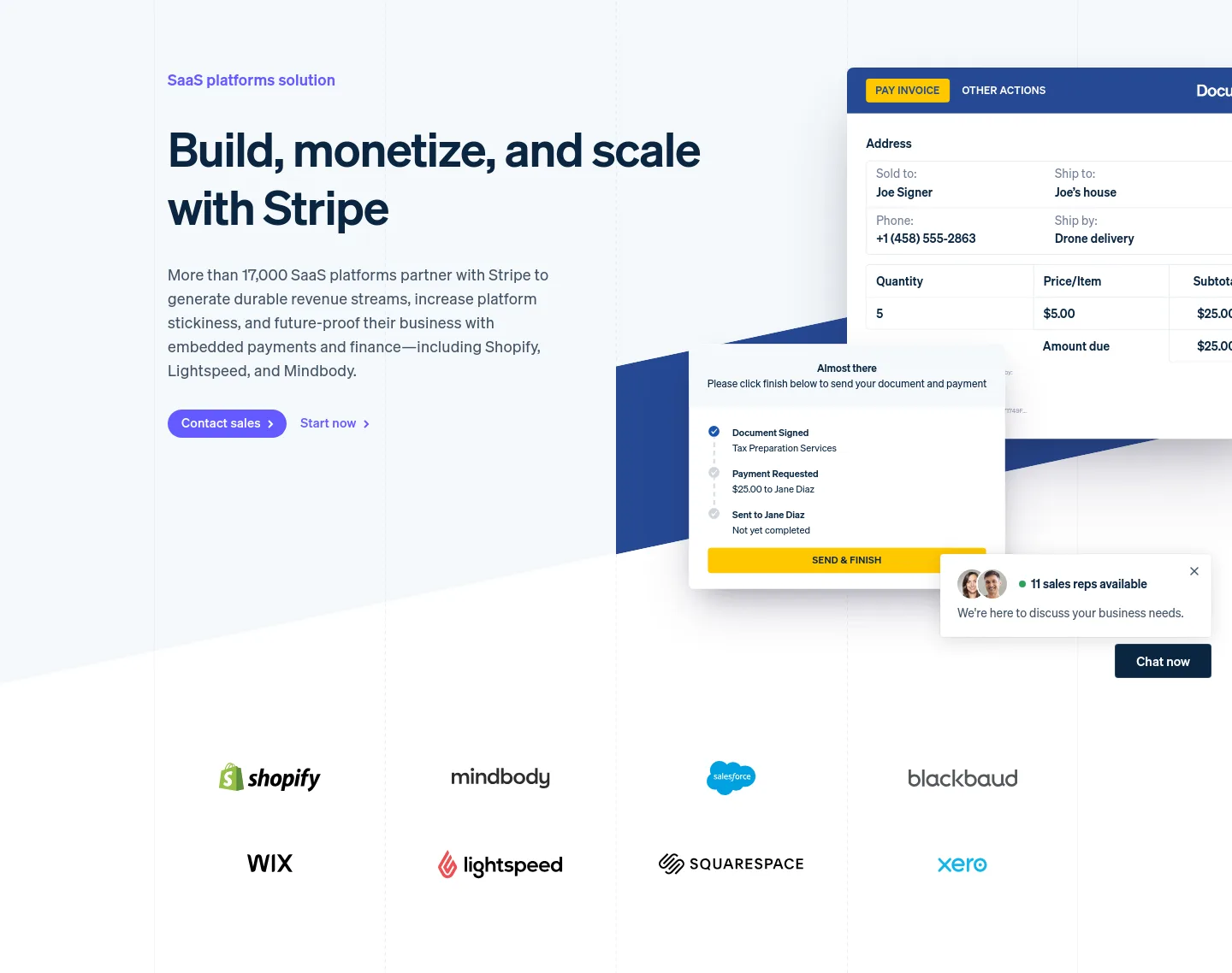 stripe.com Hero section
