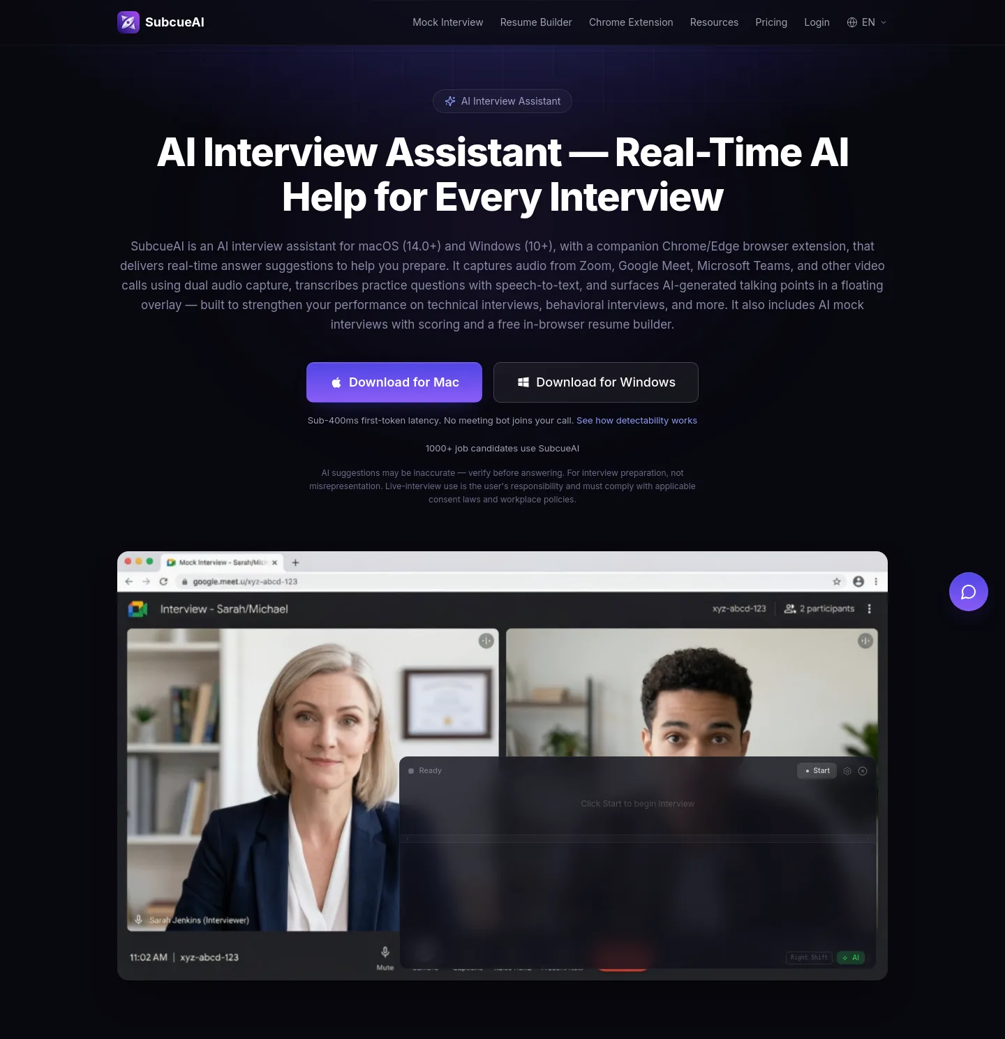 subcue.ai Hero section