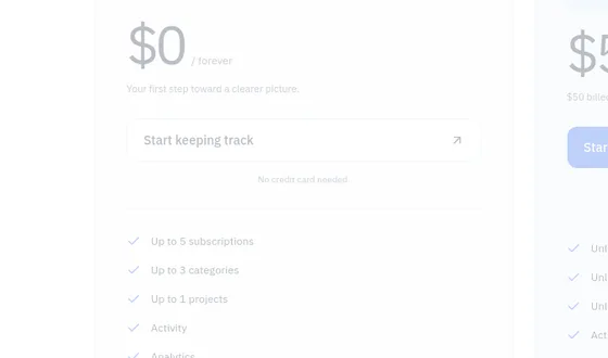 No credit card element from subkeep.app