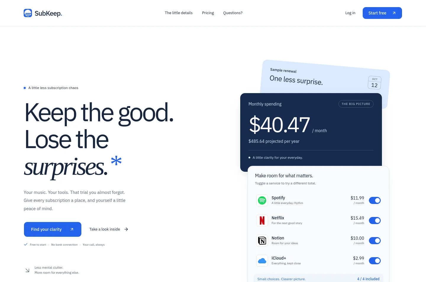 subkeep.app — a measured funnel
