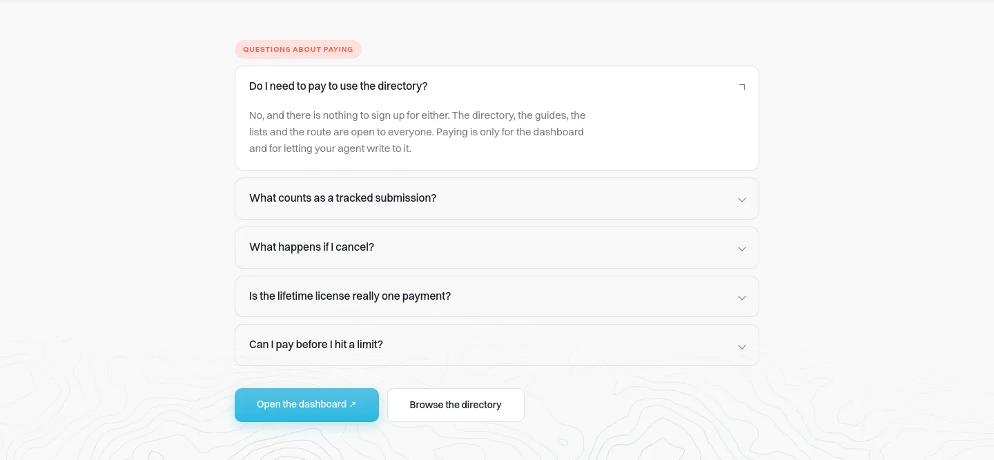 submitmap.com FAQ section